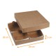 Modulo-Box aus braunem Kraftpapier 26x26x5cm, für 4 Schalen, 80er Karton