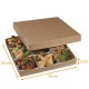 Modulo-Box aus braunem Kraftpapier 36x36x5cm, für 9 Schalen, 35er Karton