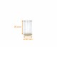 Transparente Tube für Schokolade, Dragees, Makronen aus RPET, ø 60mm, ht 90mm + Deckel, Hintergrund Schwarz/Gold, 170er Karton