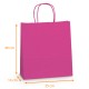 Kraftsack Griff farbige Schnur Fuchsia (innen glatt weiß), 35+14x40cm, Karton mit 250 Stück