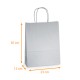 Kraftsack Griff farbige Schnur Silber, 23+12x30cm, Karton mit 250 Stück