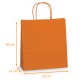 Kraftsack Griff farbige Schnur Orange, 35+14x40cm, Packung mit 250