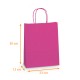 Kraftsack Griff farbige Schnur Fuchsia, 23+12x30cm, Karton mit 250 Stück