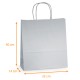Kraftsack Griff farbige Schnur Silber, 35+14x40cm, Karton mit 250 Stück