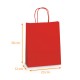 Kraftsack Griff farbige Schnur Rot, 23+12x30cm, Karton mit 250 Stück