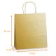 Kraftsack Griff farbige Schnur Gold, 35+14x40cm, Karton mit 250 Stück