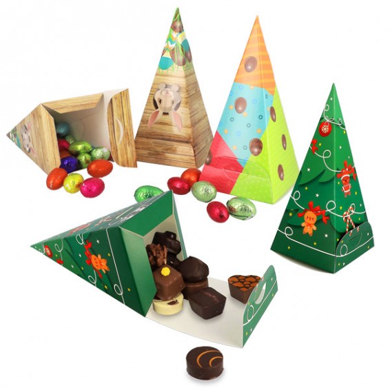 Caja de conos de chocolate