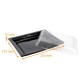 Schwarze Rinne mit RPET-Deckel - Quadripack 600cc, 255x215x27mm, 1 Fach, 240er Karton