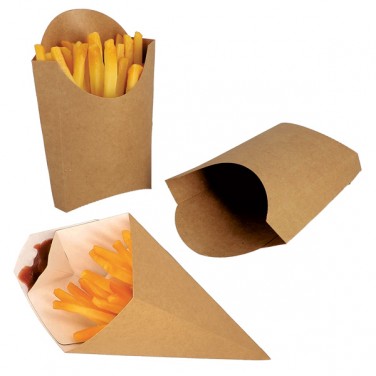 Cornet frites Kraftkarton 