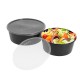 Saladier réutilisable noir Cartybox R en PP noirs, 750cc, ø150x60mm, carton de 125