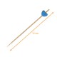 Púa de madera Corazón azul", 12 cm, paquete de 200