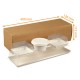 Set Mahlzeitentablett in Kraft 'Ecrin' + Geschirr 'Quartz', 400x126x113mm, Karton mit 50 Stück