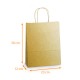 Kraftsack Griff farbige Schnur Gold, 23+12x30cm, Karton mit 250 Stück