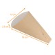Cone for crepes or tacos 19x12x2.5cm in natural kraft, pack of 100