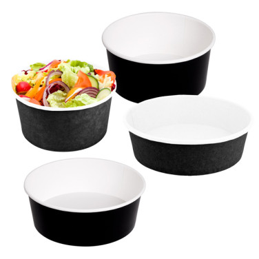 Barattolo per insalata kraft nero