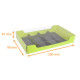 Caja de macarrones base de cartón negro/anís + tapa de PET, 200x90x45 mm, caja de 24