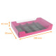 Caja de macarrones base de cartón negro/fushia + tapa de PET, 200x90x45 mm, caja de 24