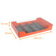 Caja de macarrones base de cartón negro/naranja + tapa de PET, 200x90x45 mm, caja de 24