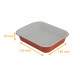 Premium" aluminium tray pack of 50, "Eclipse" 235x185x50mm, 1530ml, Terrecuite/White