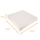 Square white cake tin 36x36x8 cm, with notches, pack of 50