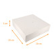 Kuchenbox quadratisch weiß 20x20x5 cm, mit Einkerbungen, 50er-Pack, geschlossene Seite