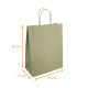 Kraftsack Griff farbige Schnur Mandelgrün, 23+12x30cm, Karton mit 250 Stück