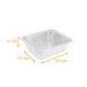Bandeja de aluminio bordes enrollados 147x122x41mm, paquete de 100