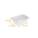 Bandeja de aluminio bordes laminados 129x87x39mm, paquete de 100