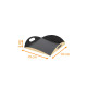 Plateau Rainé carton de 25, Noir Or, 19x19+(4x4)cm
