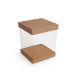 Deckel, Boden und Sockel für Klarsichtboxen Karton mit 50 Stück, 8x8cm, Farbe 'Kraft'.