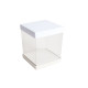 Deckel, Boden und Sockel für Klarsichtboxen Karton mit 50 Stück, 8x8cm, Farbe 'Weiß'.