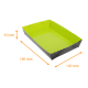 Barquette petits-fours Noir/Vert, 190x120x35mm, n°3, bords festonnés, paquet de 50