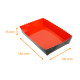 Barquette petits-fours Noir/Orange, 160x100x35mm, n°2, bords festonnés, paquet de 50