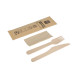 Set Besteck aus Holz Gabel, Messer, Serviette, Karton mit 500 Stück
