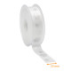 Ruban pour emballage cadeau satin simple face, 23mm x 25m, blanc, impression Flocons, à l'unité