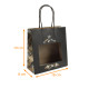 Bolsa con asa de cordel navideño Corben Black" con ventana, 18+8x19cm, caja de 192