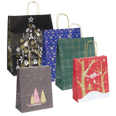 Bolsa con asa de cordel navideño