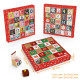 Calendario de Adviento vacío cartón, caja de pavimento + 24 cubos (4 caras impresas), caja de 25