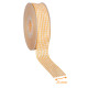 Ruban pour emballage cadeau polyester, 25mm x 25m, Carreaux Vichy Jaune, à l'unité