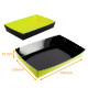 Barquette petits-fours Noir/Vert, 190x120x35mm, n°3, bords festonnés, paquet de 50