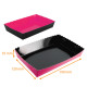 Barquette petits-fours Noir/Fuchsia, 190x120x35mm, n°3, bords festonnés, paquet de 50
