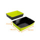 Barquette petits-fours Noir/Vert, 160x100x35mm, n°2, bords festonnés, carton de 50