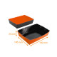 Barquette petits-fours Noir/Orange, 160x100x35mm, n°2, bords festonnés, paquet de 50
