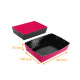 Barquette petits-fours Noir/Fuchsia, 160x100x35mm, n°2, bords festonnés, carton de 50