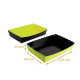 Barquette petits-fours Noir/Vert, 130x90x35mm, n°1, bords festonnés, paquet de 50