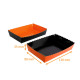 Barquette petits-fours Noir/Orange, 130x90x35mm, n°1, bords festonnés, paquet de 50