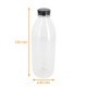 Bottiglia di plastica per succo di frutta trasparente con tappo arancione, 1000ml, scatola da 74