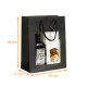 Bolsa de lujo con cordón caja de 100, con ventana 'Negro Intenso' 22x11x28cm
