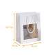 Sac Luxe à poignée cordelière carton de 200, avec fenêtre Blanc 18x10x22,7cm 