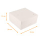 Square white cake tin 23x23x13cm, pack of 50 pieces, with notches
